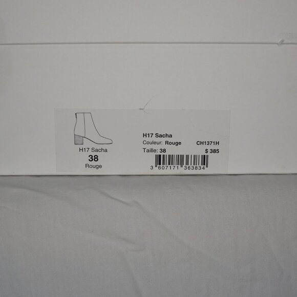 Sandro Sacha Leather Ankle Boots in Rouge - Size 38 - Picture 11 of 11